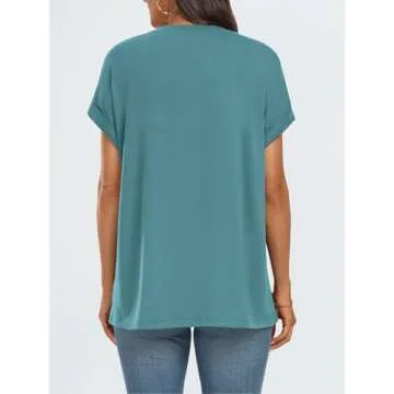AUTMET Women's Loose Fit Summer T-Shirt - Stylish & Comfortable