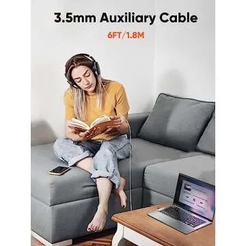 CableCreation Aux Cable (6FT/1.8M), 3.5mm Audio Cable Male to Male, 1/8 inch Auxiliary Stereo Jack Cord for Headphone, Phone, Car Stereos, Speaker and More(with Aux Port)