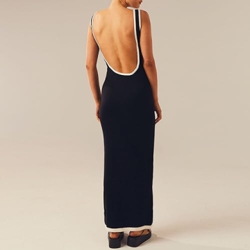 Chic Backless Knit Maxi Dress for Trendy Summer Style