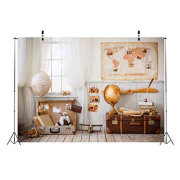 BELECO 7x5ft Fabric Suitcase Backdrop for Photoshoots