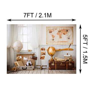 BELECO 7x5ft Fabric Suitcase Backdrop for Photoshoots