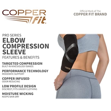 Copper Fit Performance Compression Elbow Sleeve for Relief