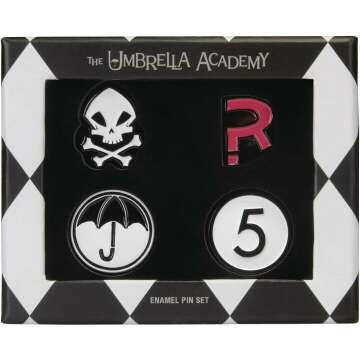 Collectible Umbrella Academy Enamel Pin Set by Dark Horse Deluxe - Multicolor