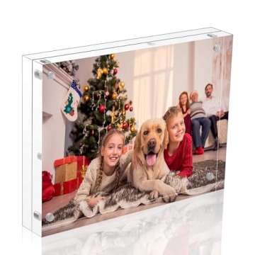 NIUBEE Acrylic Picture Frame 5x7, 20% Thicker Block Clear Double Sided Photo Display