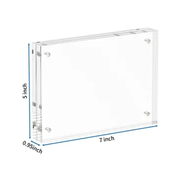 NIUBEE Acrylic Picture Frame 5x7, 20% Thicker Block Clear Double Sided Photo Display