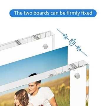 NIUBEE Acrylic Picture Frame 5x7, 20% Thicker Block Clear Double Sided Photo Display