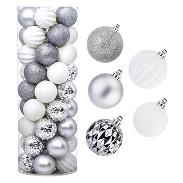 Stunning 45Pcs Glitter Christmas Balls Set for Holiday Decor