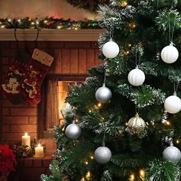 Stunning 45Pcs Glitter Christmas Balls Set for Holiday Decor