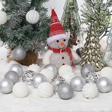 Stunning 45Pcs Glitter Christmas Balls Set for Holiday Decor