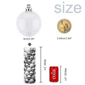 Stunning 45Pcs Glitter Christmas Balls Set for Holiday Decor