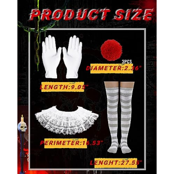 Jecery 6 Pcs Clown Costume Accessories for Halloween
