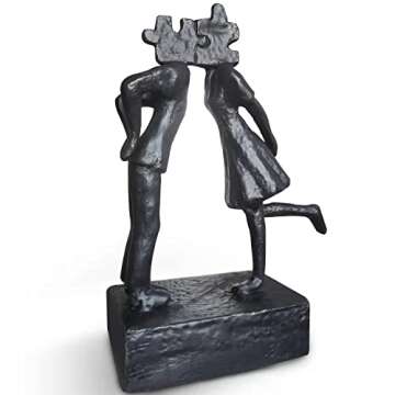 Jalunth Iron Sculpture Home Decor - Art Metal Statue Abstract Modern Accents Home Decoration Love Fi...