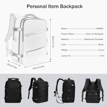 HOMIEE Travel Laptop Backpack - Versatile Carry-On Bag