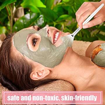 Patelai 14 Pieces Fan Brushes Facial Applicator Brush Soft Fan Brushes Acid Applicator Brush Cosmetic Makeup Applicator Tools for Mud Cream (White)