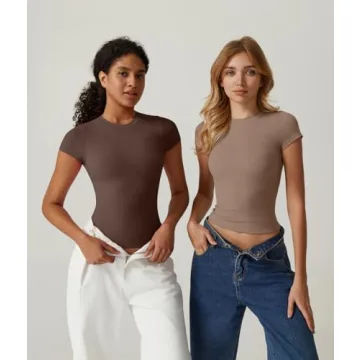 QINSEN Slim Fitted Crop Top for Effortless Style