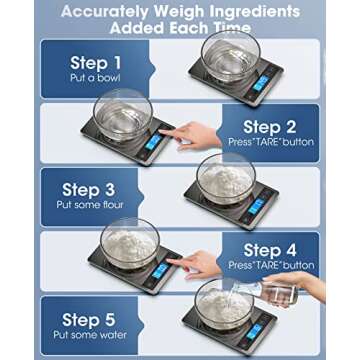 Nicewell Food Scale, 22lbs Digital Kitchen Grey Stainless Steel Scale Weight Grams and oz for Cooking Baking, 1g/0.1oz Precise Graduation,Tempered Glass (Dark Gray)