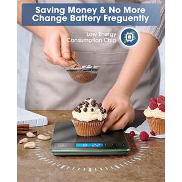 Nicewell Food Scale, 22lbs Digital Kitchen Grey Stainless Steel Scale Weight Grams and oz for Cooking Baking, 1g/0.1oz Precise Graduation,Tempered Glass (Dark Gray)