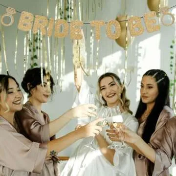 Pre-Strung Bride to Be Banner - Gold Glitter, Bridal Shower Party Decorations Decor, Bridal Shower Sign