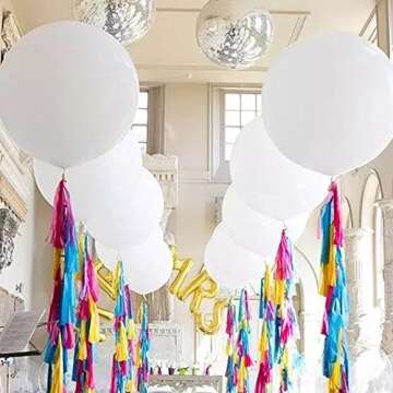 Giant 36-Inch White Helium Balloons for Events Decorations