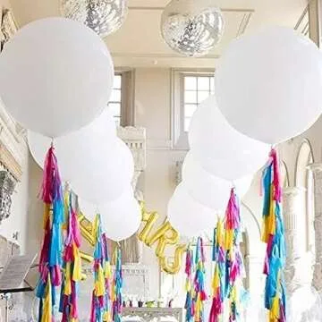 Giant 36-Inch White Helium Balloons for Events Decorations