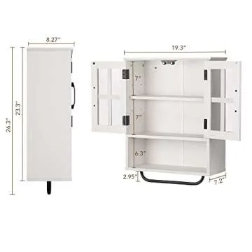 RUSTOWN Vintage Wood Wall Storage Cabinet for Home