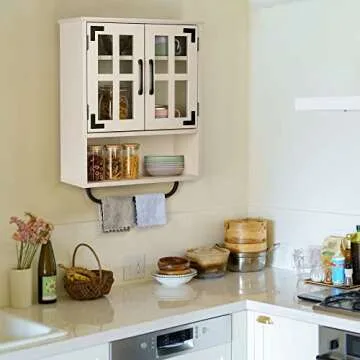 RUSTOWN Vintage Wood Wall Storage Cabinet for Home