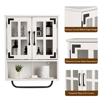 RUSTOWN Vintage Wood Wall Storage Cabinet for Home