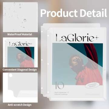 20 Pack Clear Binder Dividers with Pockets for Easy Organization