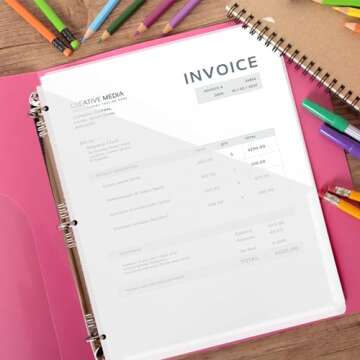 20 Pack Clear Binder Dividers with Pockets for Easy Organization