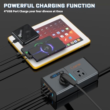 BMK 200W Car Power Inverter with USB Fast Charging