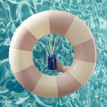 Capri Blue Coconut Santal Reed Diffuser Set - Includes Reed Diffuser Sticks, Fragrance Oil, and Glass Bottle - Luxury Scented Room Fresheners - Cobalt Blue (8 fl oz)