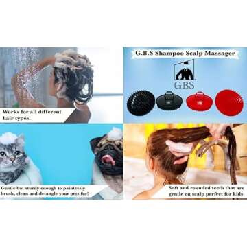 G.B.S Scalp Massage Dandruff Hair Brush, Pack of 2