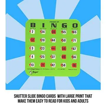 Regal Bingo Cards - Reusable Large Print Game for All Ages