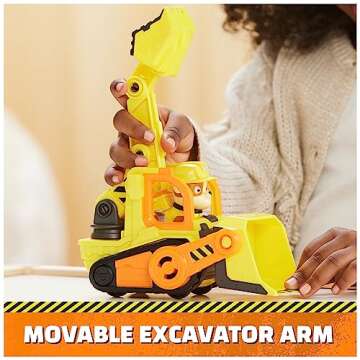 Rubble & Crew, Rubble’s Bulldozer Toy Truck with Movable Parts and a Collectible Action Figure, Kids Toys for Ages 3 and Up