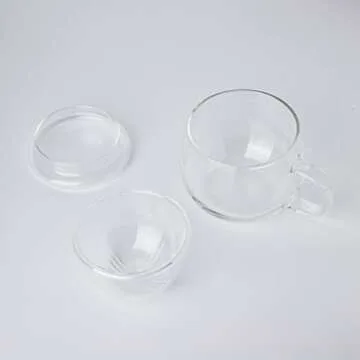 HOVOL Tea Mug with Infuser and Lid - 13.5oz Heat Resistant Borosilicate Glass, Clear Teacup with Strainer for Loose Leaf / Blooming Tea, and Tea Bags - Ideal for Tea Lovers