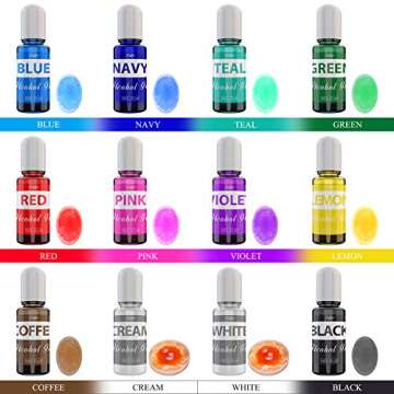 Alcohol Ink Set - 12 x 0.35oz Colors Alcohol Based Ink for Epoxy Resin Painting, Resin Petri Dish Ma...