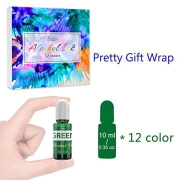 Vibrant Alcohol Ink Set - 12 Colors for Resin Art & Crafting