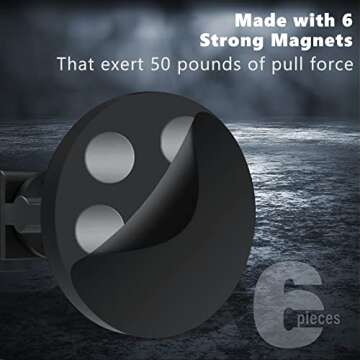 Vinkqiado Gym Magnetic Phone Mount Holder, Heavy Duty Magnet Base Cell Phone Clamp, Attracts to Ferrous Metal Surface, Designed for Gym, Motorcycles Tank, Tractor, Toolbox, Truck, Forklift