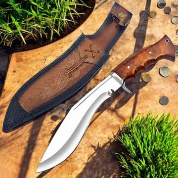 Poshland Fixed Blade Hunting Knife. Sturdy knife to last long fully hand-made with sheath included has been designed for exceptional performance - Survival, Camping, Tactical, and Outdoor Knife