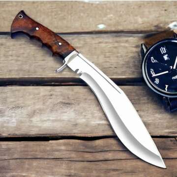Poshland Fixed Blade Hunting Knife. Sturdy knife to last long fully hand-made with sheath included has been designed for exceptional performance - Survival, Camping, Tactical, and Outdoor Knife