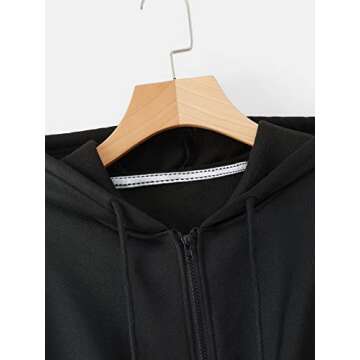 GORGLITTER Women's Zip Up Crop Hoodie for Stylish Comfort