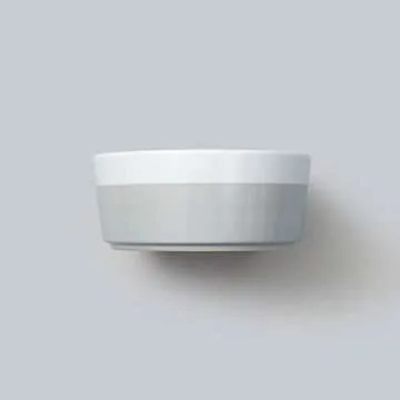 Waggo Dipper Ceramic Dog Bowl for Small and Large Breeds - Heavyweight and Durable Pet Food and Water Dish Crock, Dishwasher Safe, Modern (Light Grey, Medium)