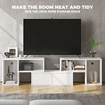 Rolanstar Deformable TV Stand with LED Lights & Power Outlets