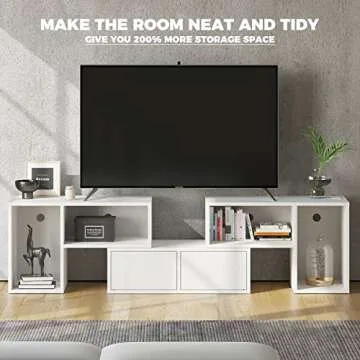 Rolanstar Deformable TV Stand with LED Lights & Power Outlets
