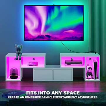 Rolanstar Deformable TV Stand with LED Lights & Power Outlets