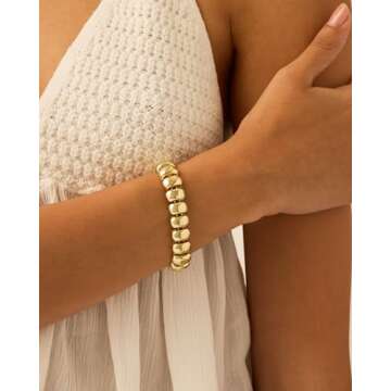 PAVOI 14K Gold Plated Chunky Bracelet for Women