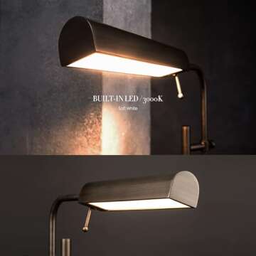 O'Bright Cedric Adjustable Pharmacy Floor Lamp - Industrial Design for Reading, Crafting, Work - 10W LED, Height 45-61 inches - Ideal for Living Room, Bedside, Office - Antique Nickel