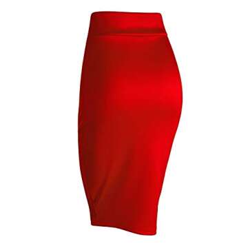 MBJ WB700 Womens Scuba Midi Skirt S RED