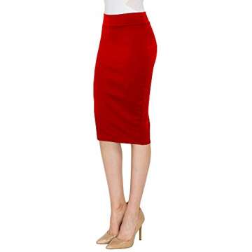 MBJ WB700 Womens Scuba Midi Skirt S RED