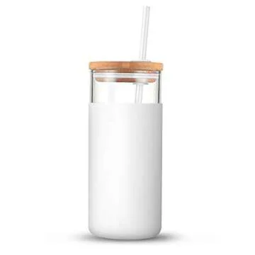 Tronco 20oz Glass Tumbler with Straw and Lid